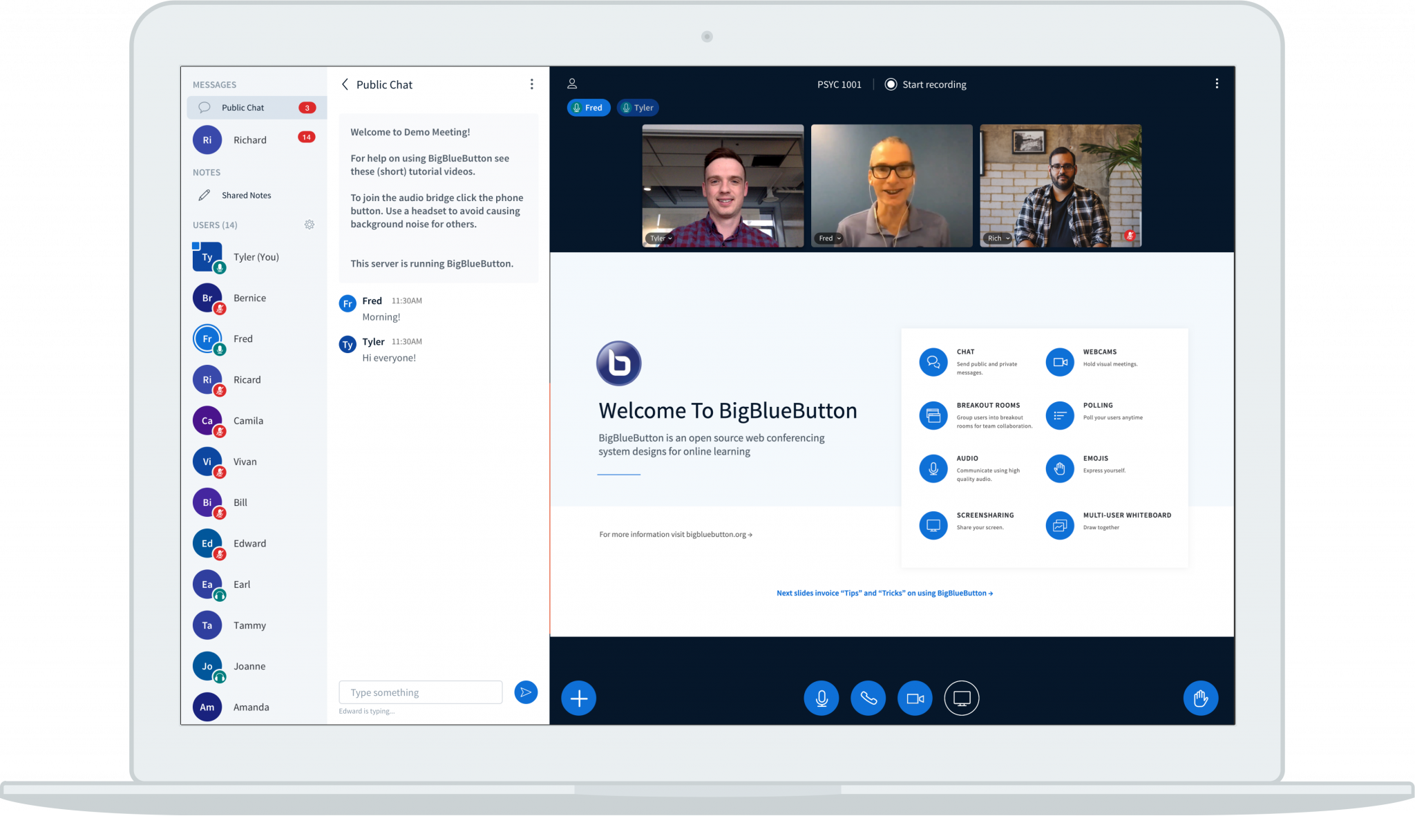 Capture interface BigBlueButton